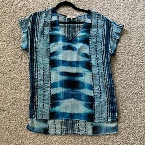 Lavender Brown Blue Blouse